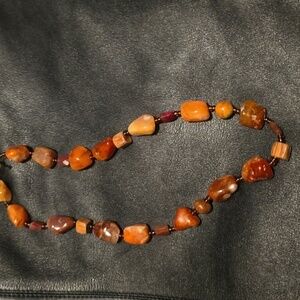 Mid Century red stone agate necklace